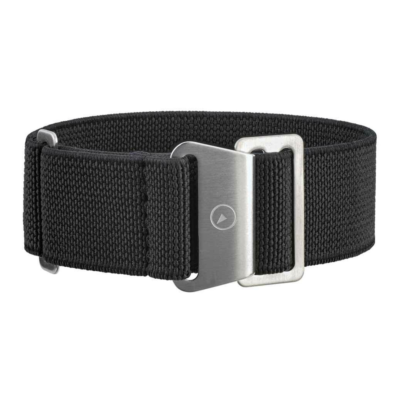 Black Elastic Woven Nylon Strap with Brushed Finish Steel Clasp #EWB-01-SS Questions & Answers