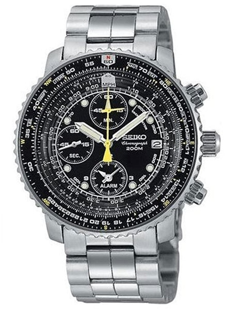 Seiko SNA411P1 Quartz Flightmaster Chronograph Watch with Alarm Function Questions & Answers