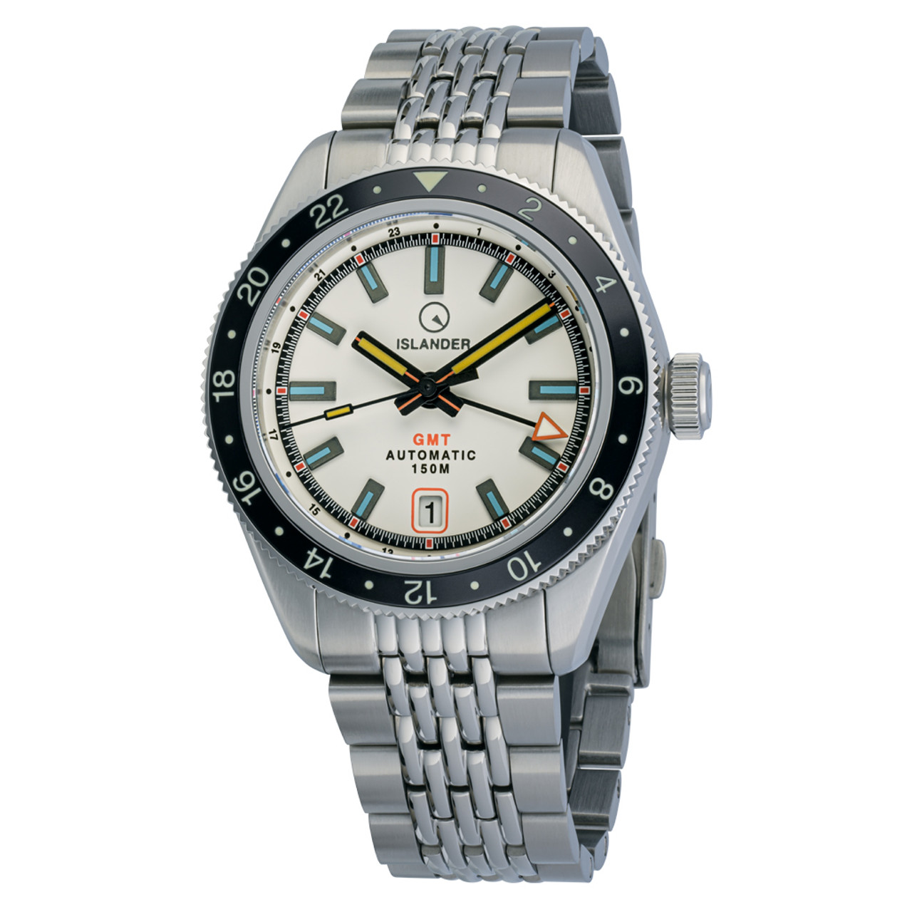 Islander Port Jefferson GMT Skin Diver Automatic Watch with White Dial #ISL-245 Questions & Answers