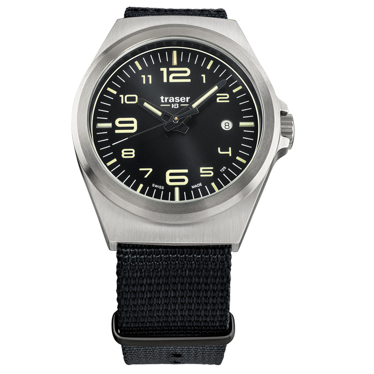 Traser P59 Essential M Black Dial Watch w/Trigalight + SuperLuminova #108638 Questions & Answers