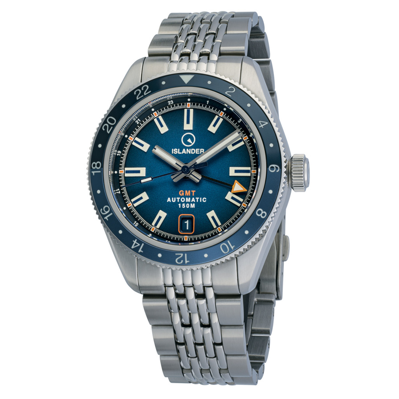 Islander Port Jefferson GMT Skin Diver Automatic Watch with Blue Dial #ISL-248 Questions & Answers