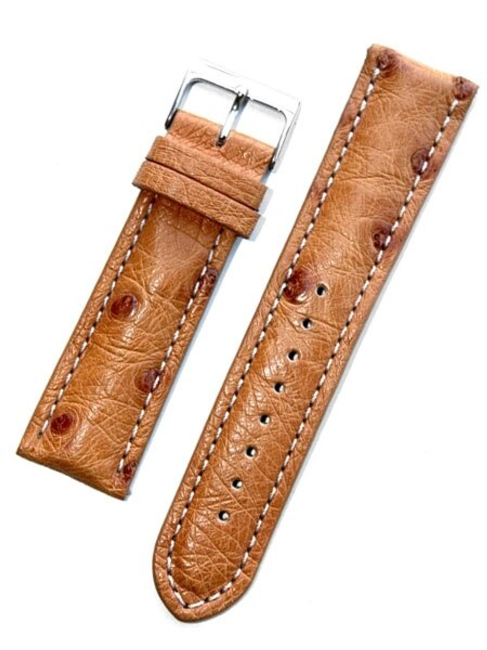 Toscana Tan Ostrich Italian Made Watch Strap with Contrasting Stitching #ML-18303 Questions & Answers