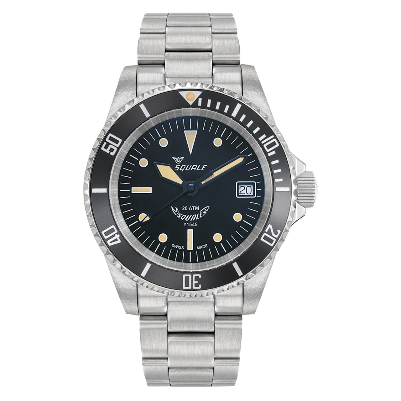 Squale 200 meter Swiss Automatic Dive watch with Ceramic Bezel, Domed AR Sapphire Crystal #1545-ORIG Questions & Answers