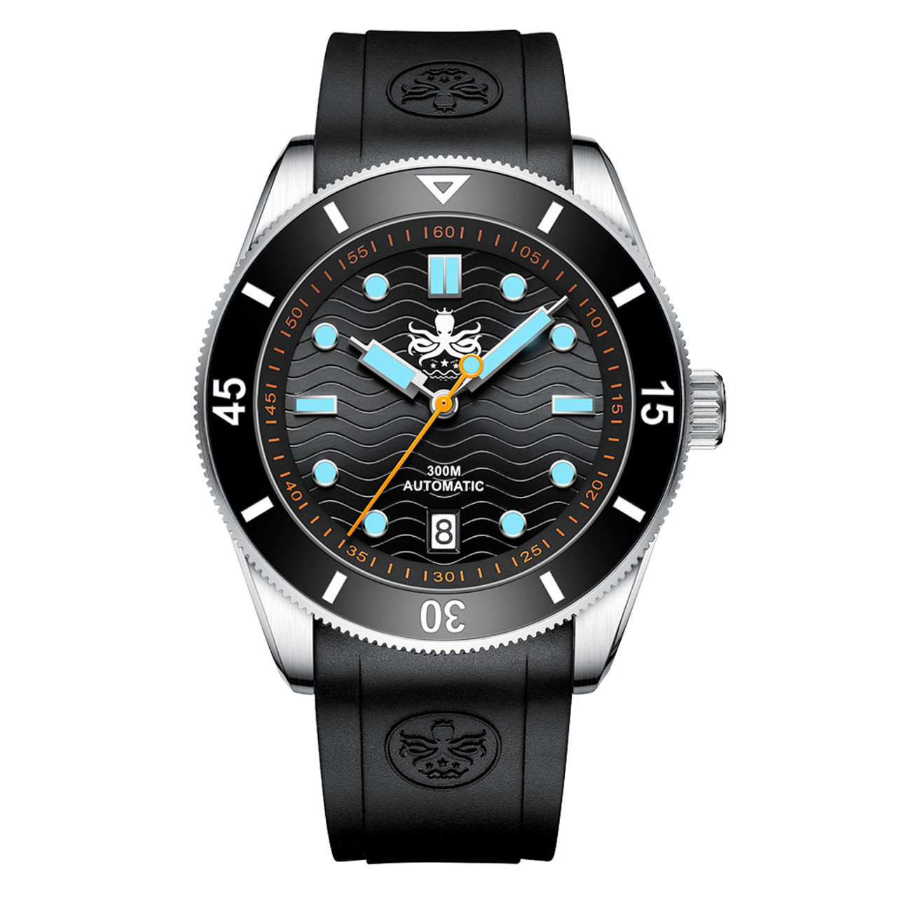 PHOIBOS Wave Master 300-Meter Automatic Dive Watch with Rubber Strap #PY010CR Questions & Answers