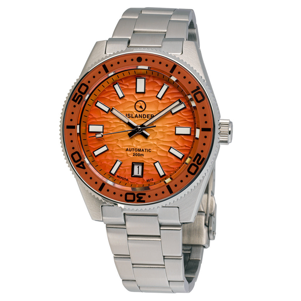 Islander Northport "Fireball" Hi-Beat Automatic Dive Watch with Sunset Orange Dial #ISL-196 Questions & Answers