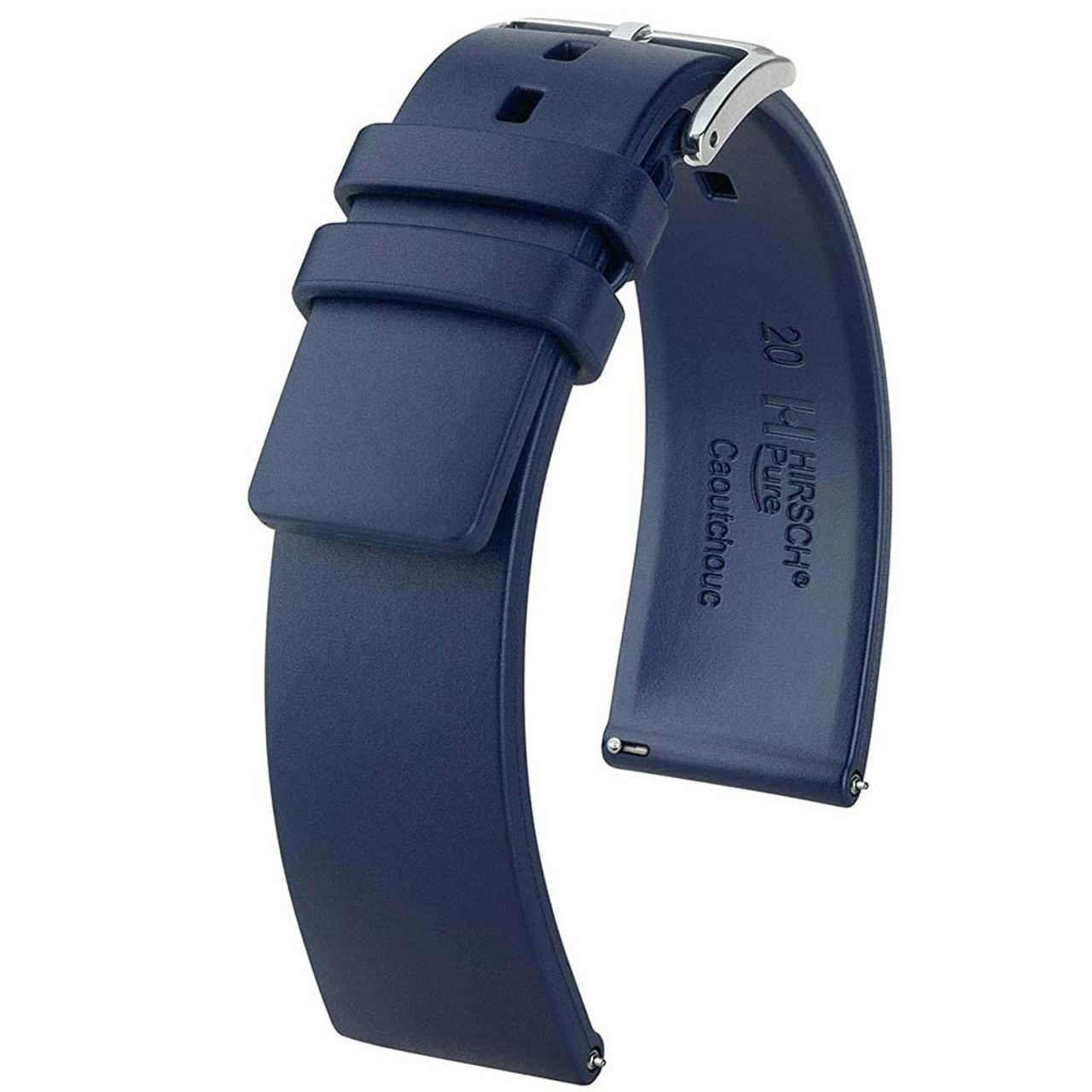 Hirsch Pure Blue Premium Caoutchouc Natural Rubber Watch Strap #405388-80 Questions & Answers