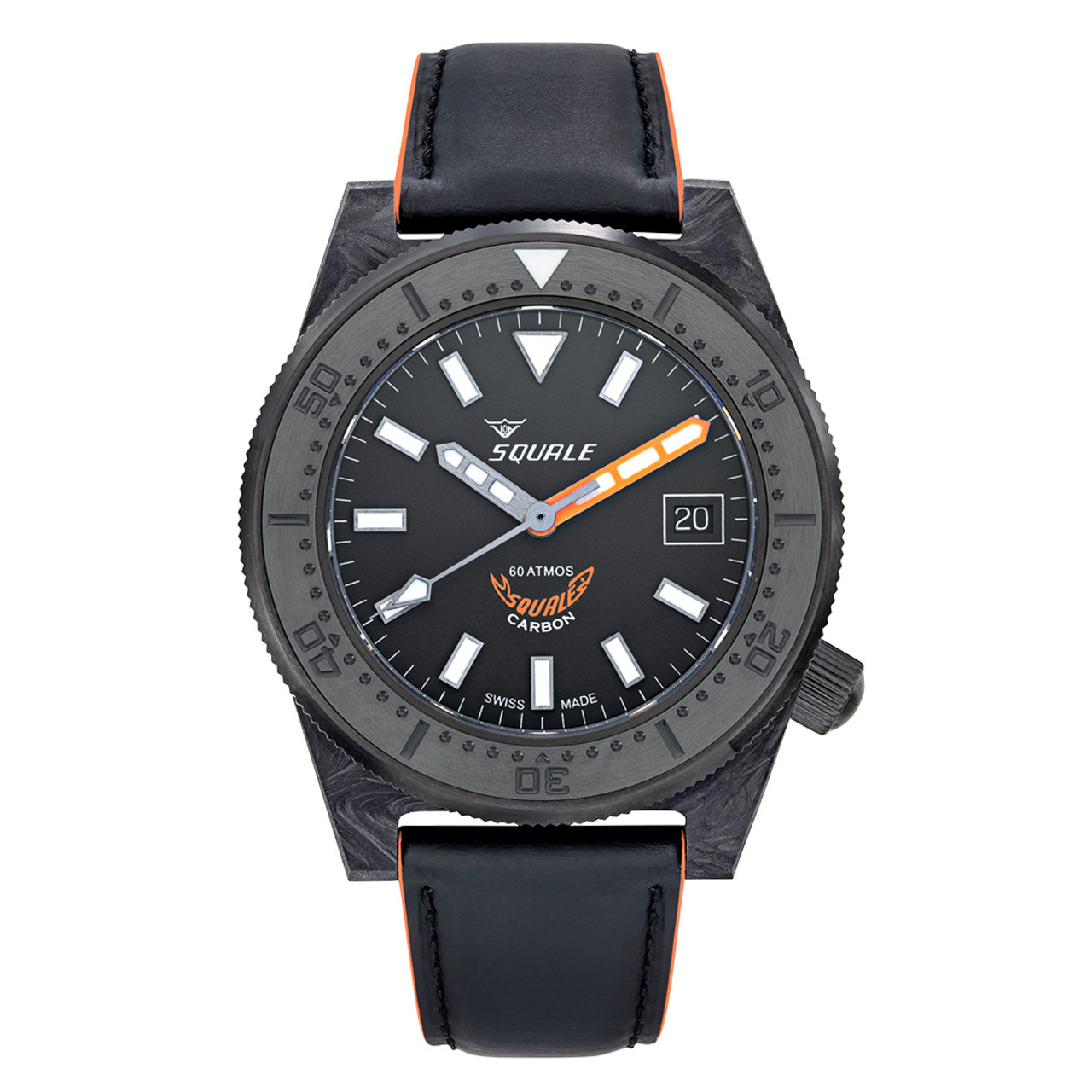 Squale T183 Forged Carbon Dive Watch with Orange Accents #T183FCOR Questions & Answers