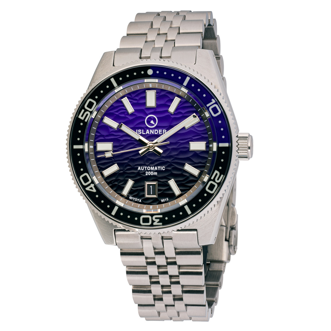 Islander Northport Hi-Beat Automatic Dive Watch with Black and Purple Ripple Dial #ISL-157 Questions & Answers