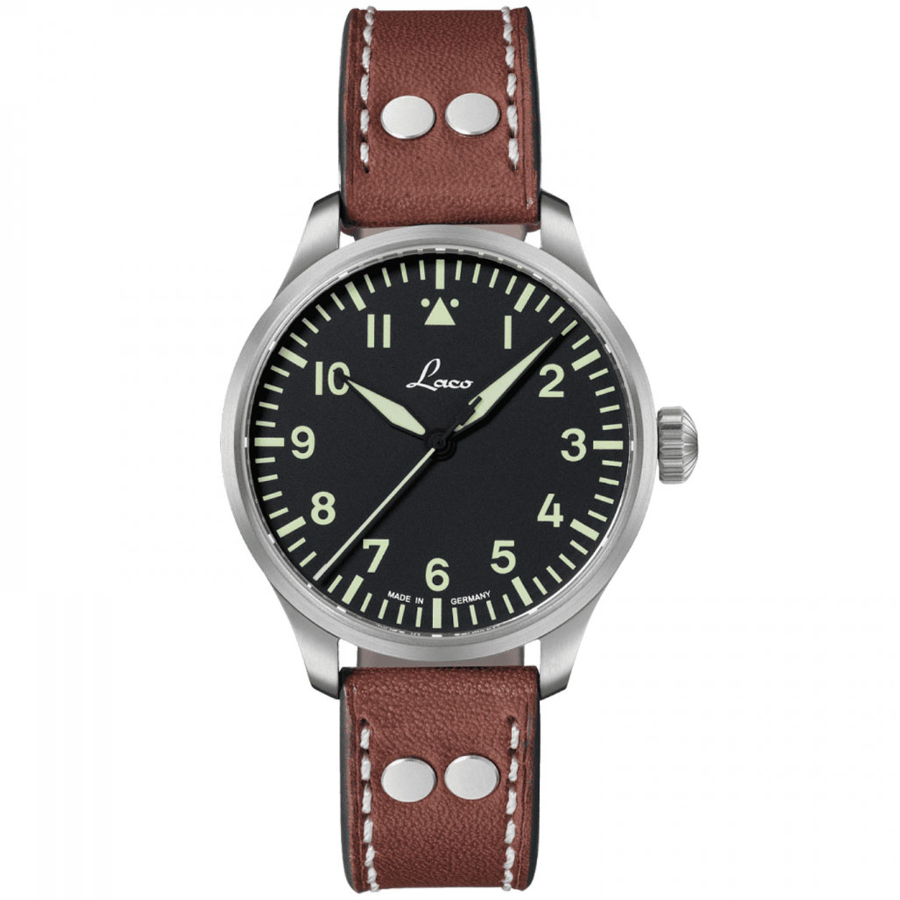 Laco 39mm Augsburg Type A Dial Automatic Pilot Watch with Sapphire Crystal #861988 Questions & Answers