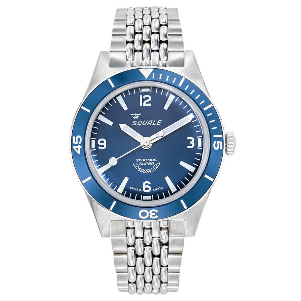 Squale "Super-Squale" Swiss Automatic Skin Diver with Matte Blue Dial and Bracelet #SUPERBLBL.AC Questions & Answers