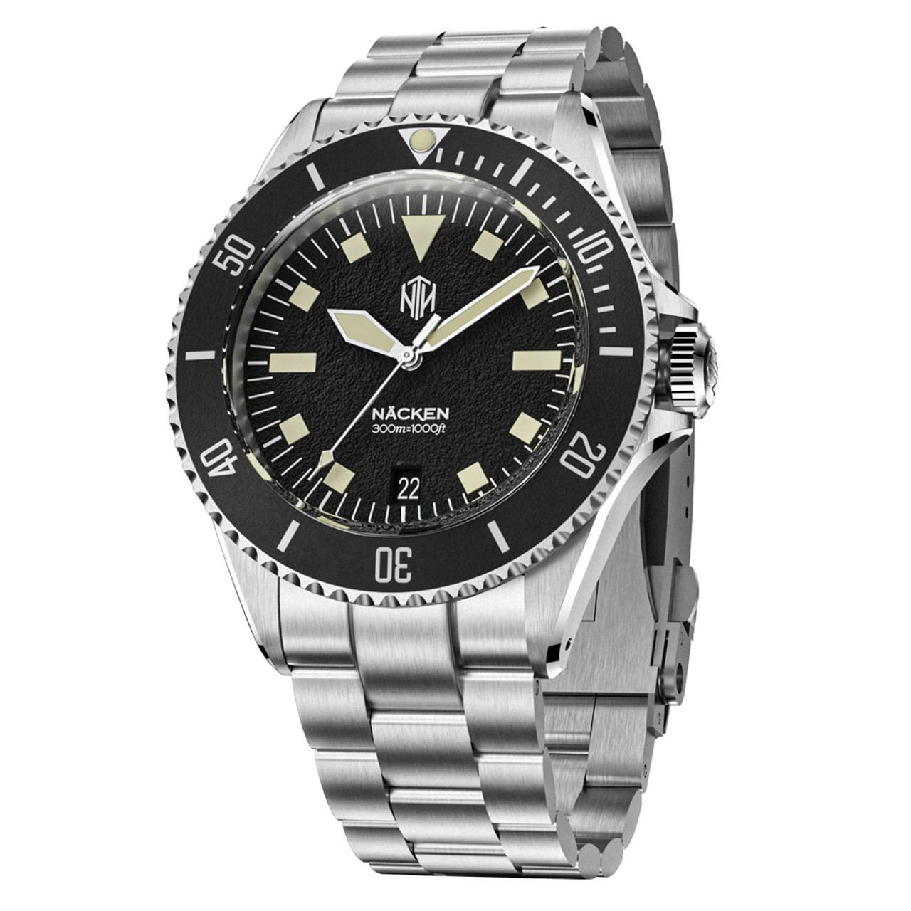 NTH Legends Series Näcken Vintage Black Dive Watch with Date #WW-NTHL-NVKD Questions & Answers