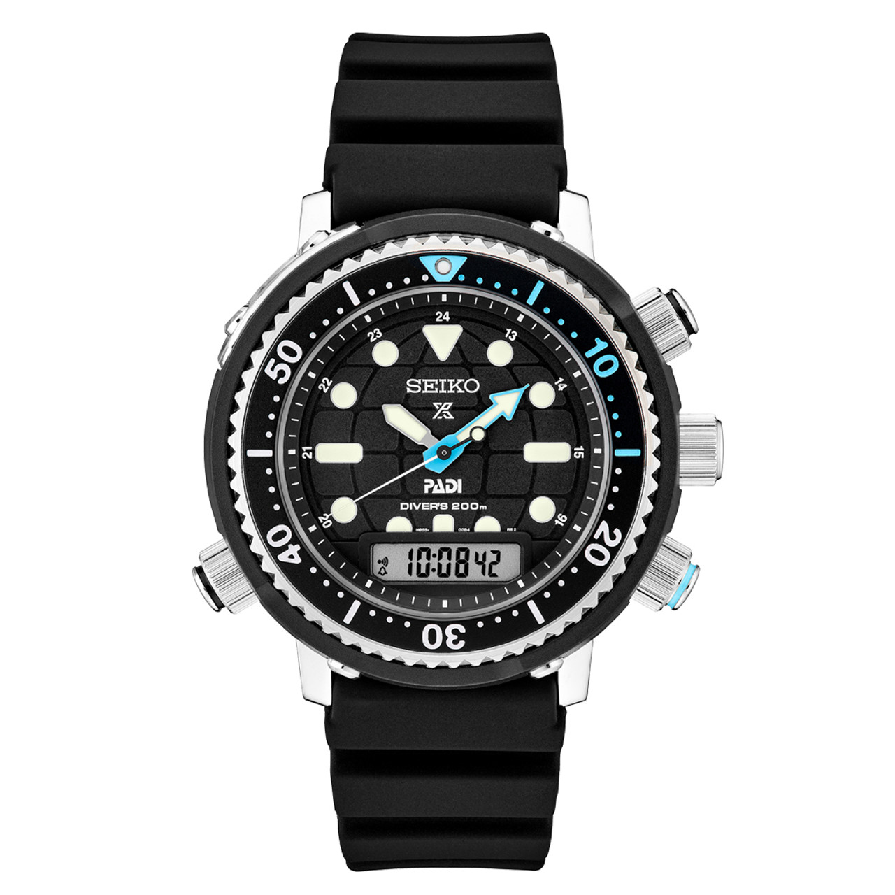 Seiko Prospex PADI Solar Analog-Digital Dive Watch with Depth Meter, Water Temp and Dive Log Functions #SNJ035 Questions & Answers