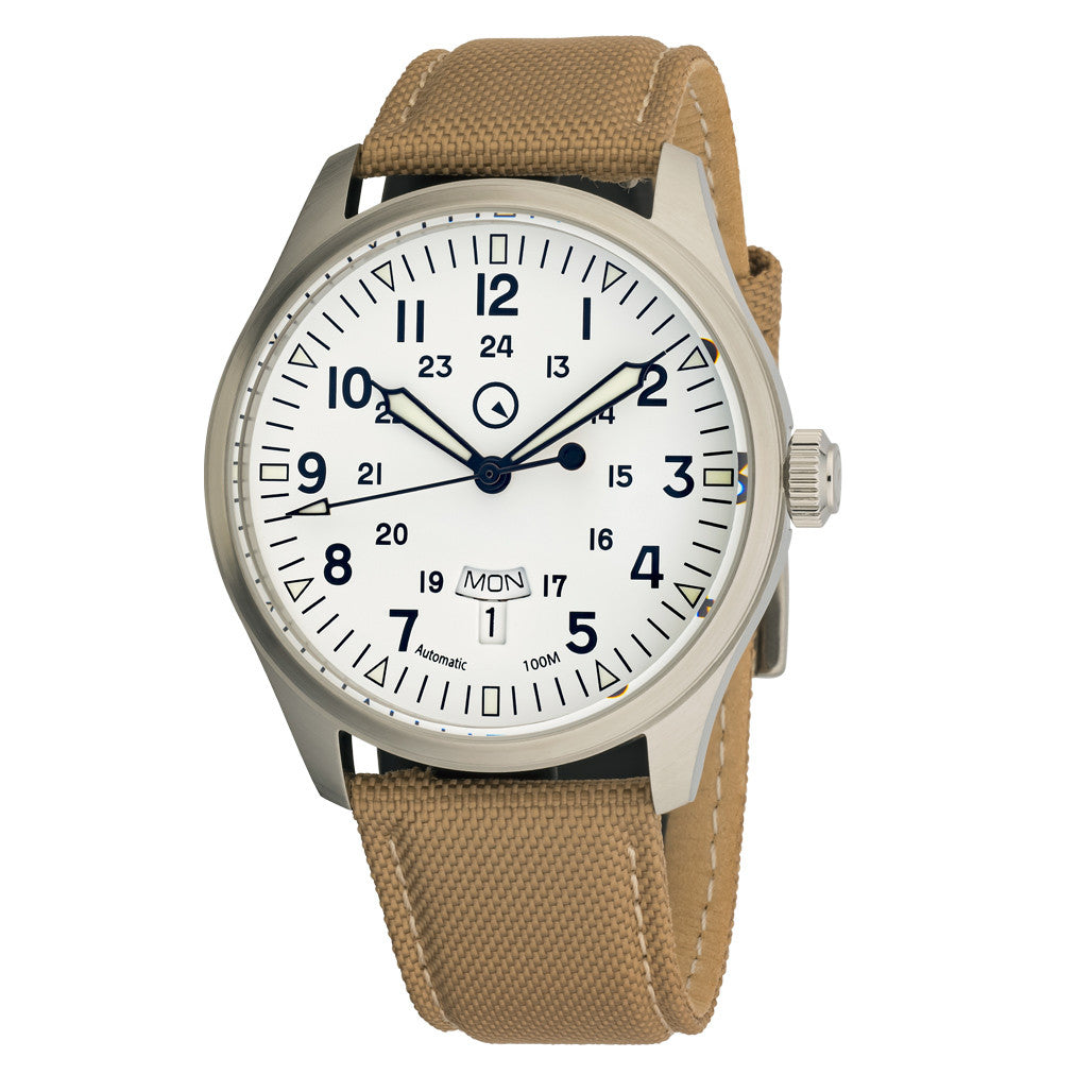 Islander 42mm "DAY-T" Automatic Field Watch with White Dial and Day-Date Display #ISL-198 Questions & Answers
