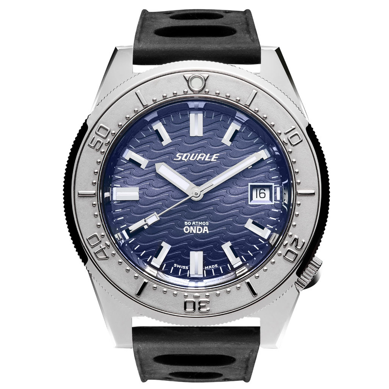 Squale 500 Meter Swiss Made Automatic Dive Watch with Blue Dial #1521-026-Onda-B Questions & Answers