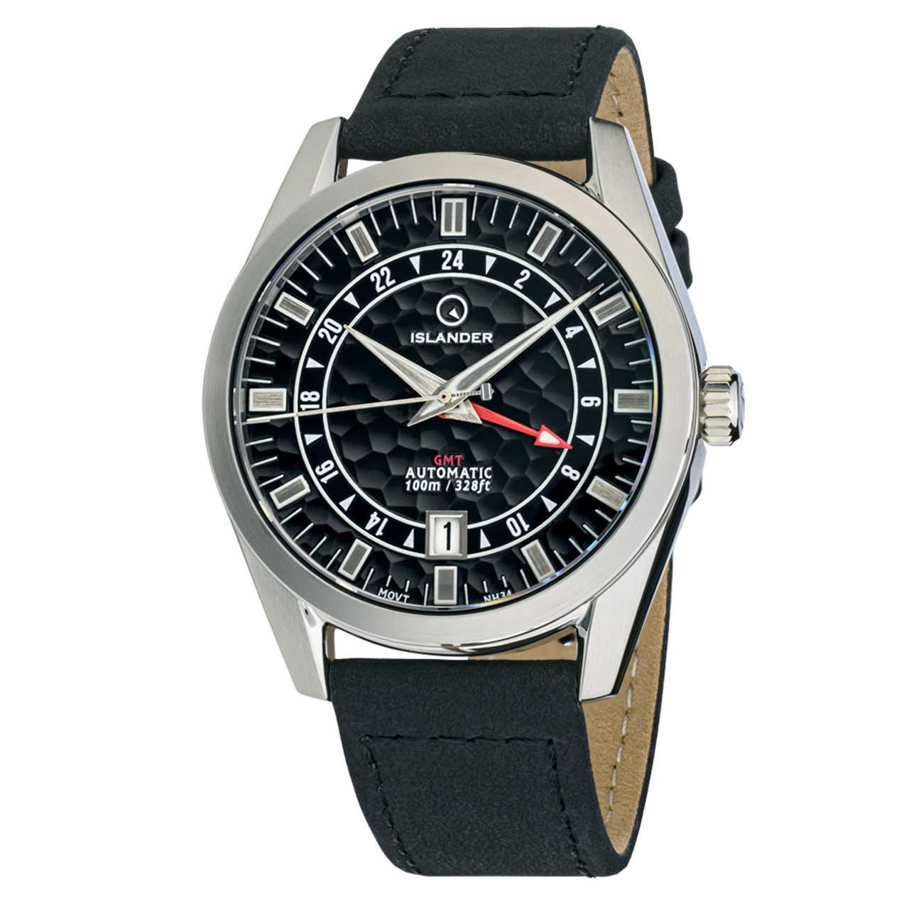 Does the Islander Melville GMT black have a 24 hour movement?