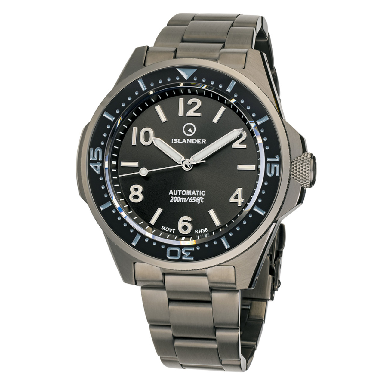 Islander Roslyn Gun Metal Dive Watch with Black Dial #ISL-168 Questions & Answers