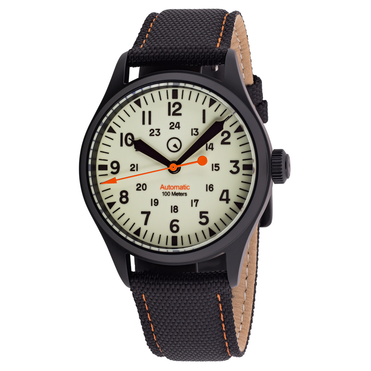 Islander Mitchel Black DLC Automatic Field Watch with Luminous Dial, AR Sapphire Crystal #ISL-83 Questions & Answers