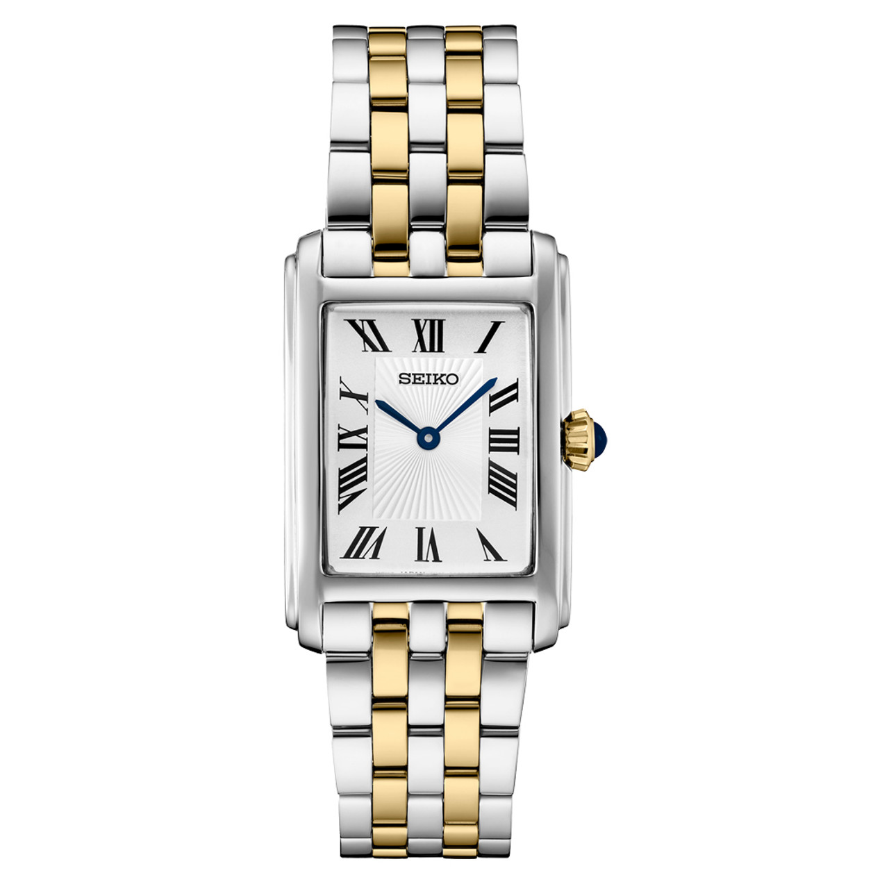 Seiko Essentials Two-Tone Quartz Tank Dress Watch #SWR087 Questions & Answers