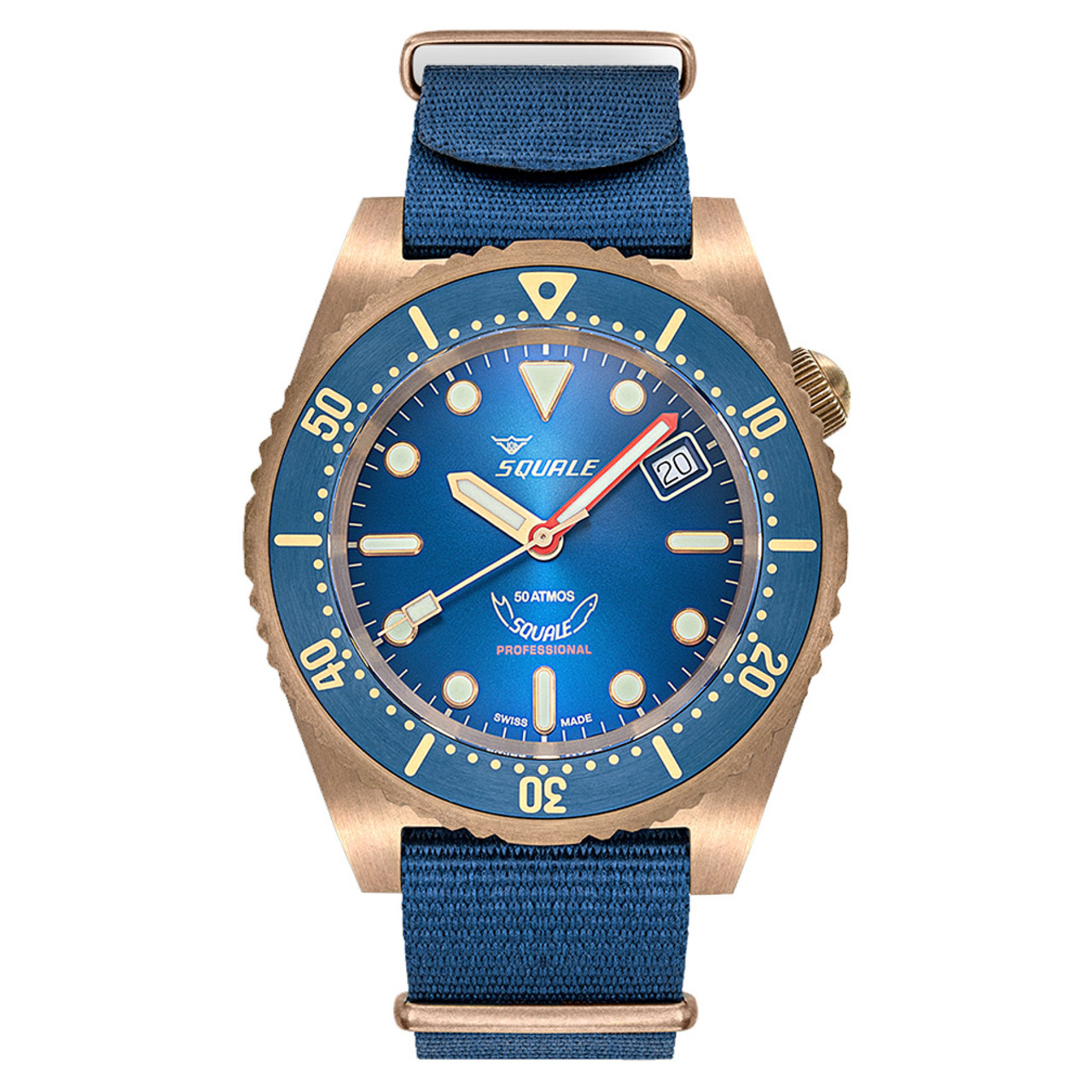 Squale 1521 Bronze Swiss Automatic Dive Watch with Sunburst Blue Dial #1521BRONBL.BN20 Questions & Answers