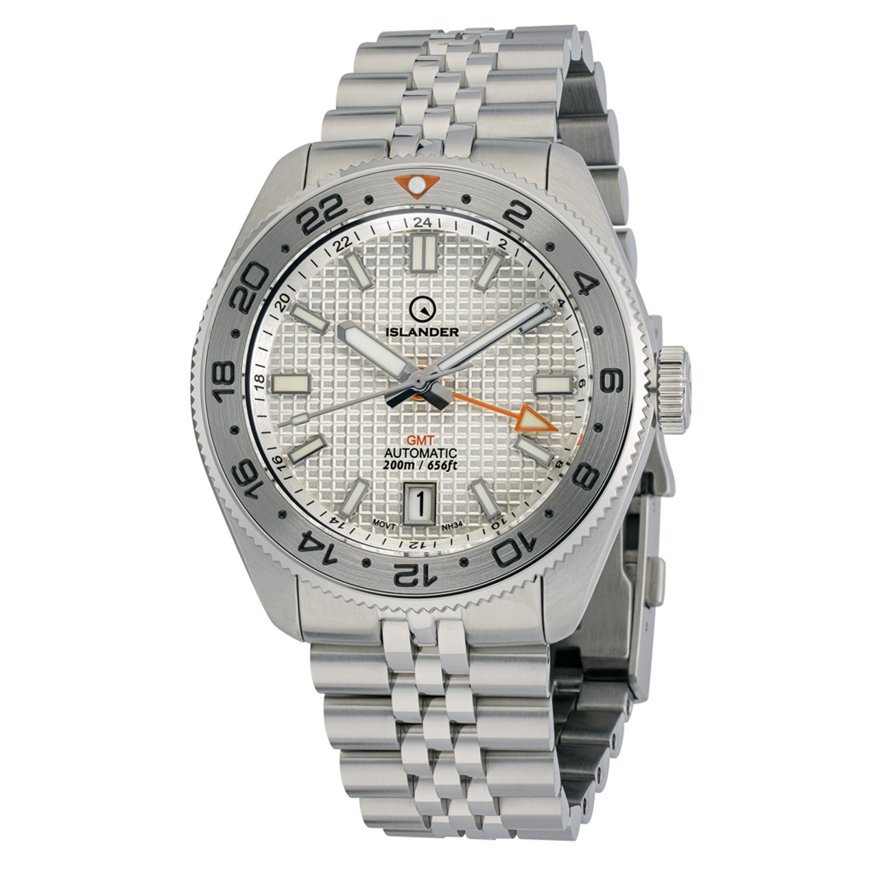 Islander Automatic GMT Dive Watch with White Waffle Dial #ISL-215 Questions & Answers