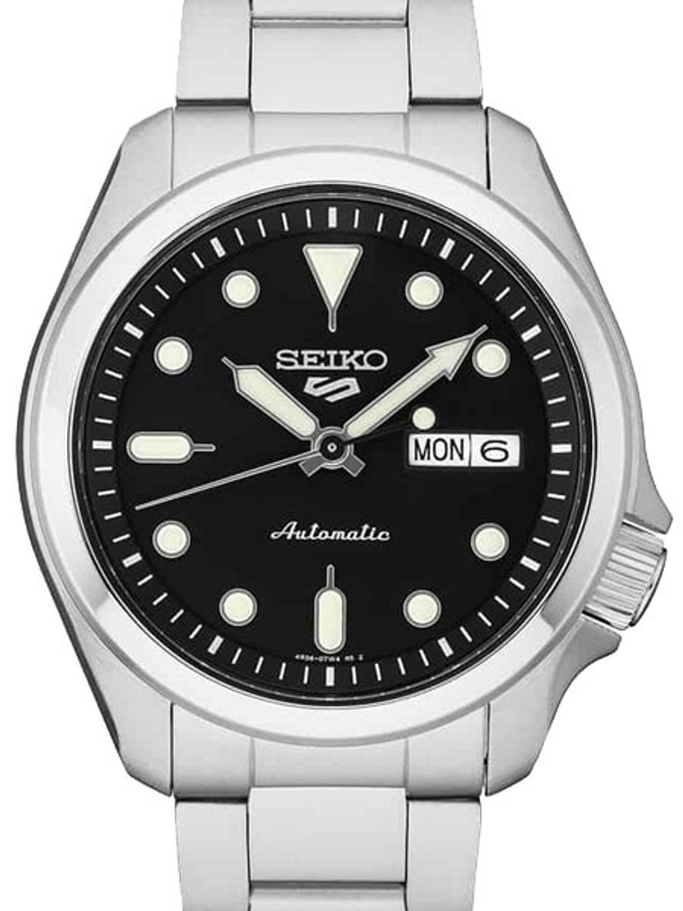 Seiko 5 Sports 24-Jewel Automatic Watch with Black Dial and SS Bracelet #SRPE55 Questions & Answers