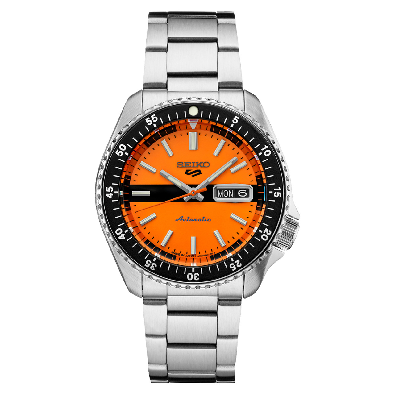 Seiko 5 Sports Special Edition Automatic Watch with Orange Dial #SRPK11 Questions & Answers