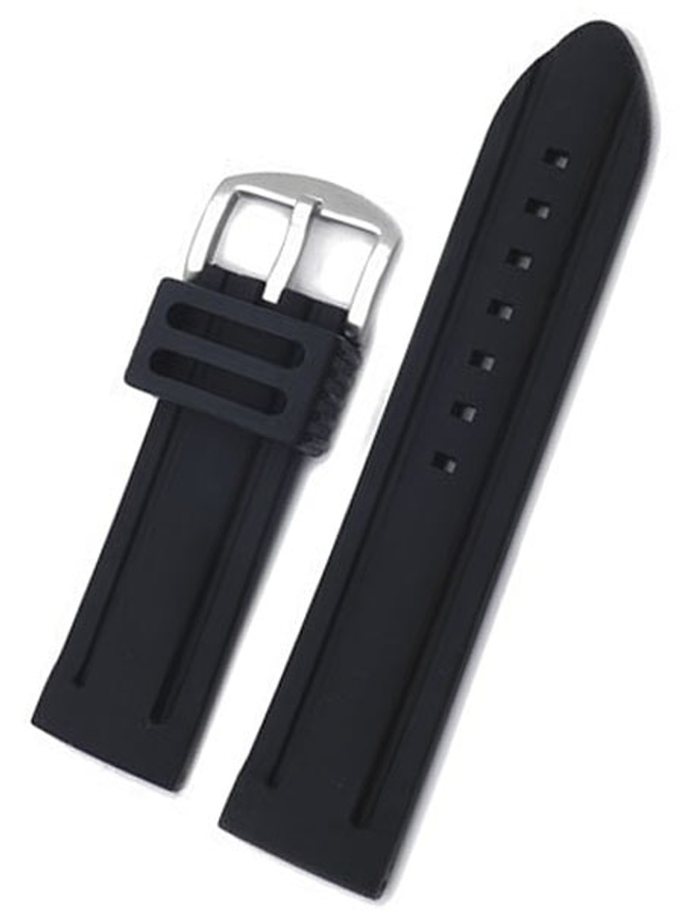 Black Silicone Rubber, 5mm Thick, Heavy Buckle 2 Line Design #RUB-9-30 Questions & Answers