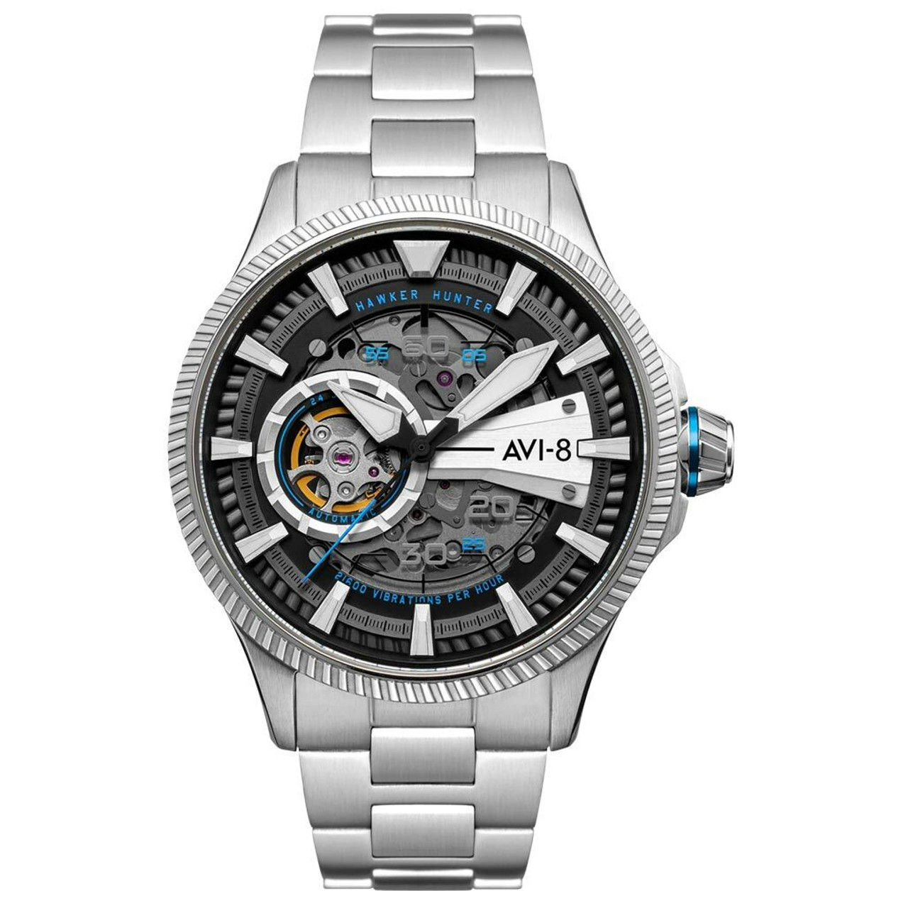 AVI-8 Hawkeye Hunter Blue Diamonds, Automatic Pilot Watch, AR Sapphire Crystal #AV-4078-11 Questions & Answers