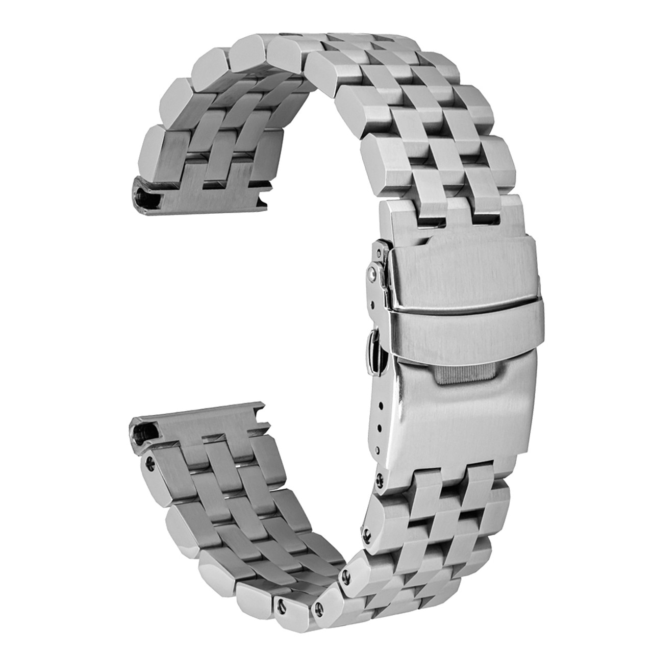 Islander 22mm Universal Fit Brushed Angular Solid-Link Watch Bracelet #BRAC-34 Questions & Answers