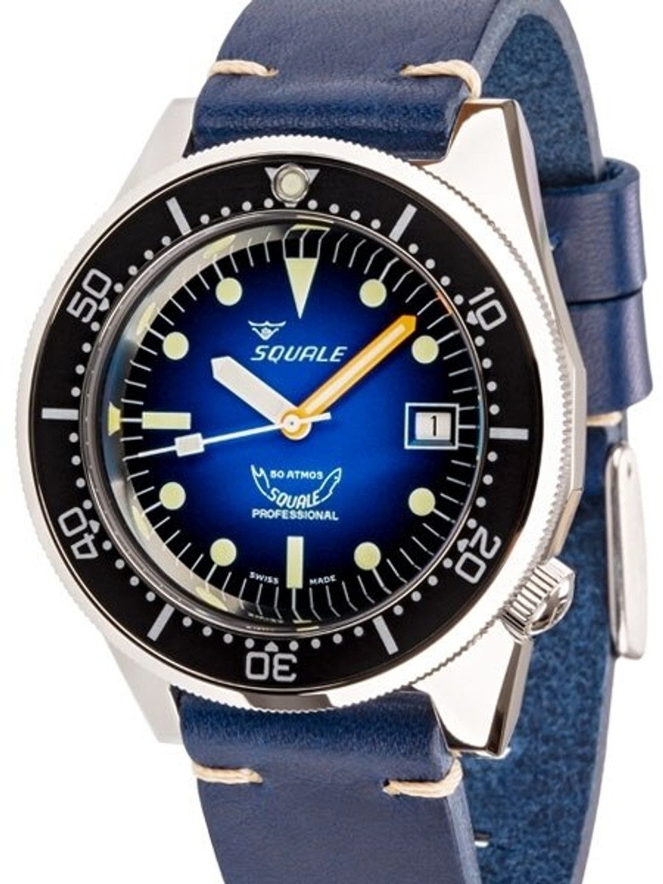 Squale 500 Meter Swiss Made Automatic Dive Watch with Ombre Blue Dial #1521-PROFD Questions & Answers