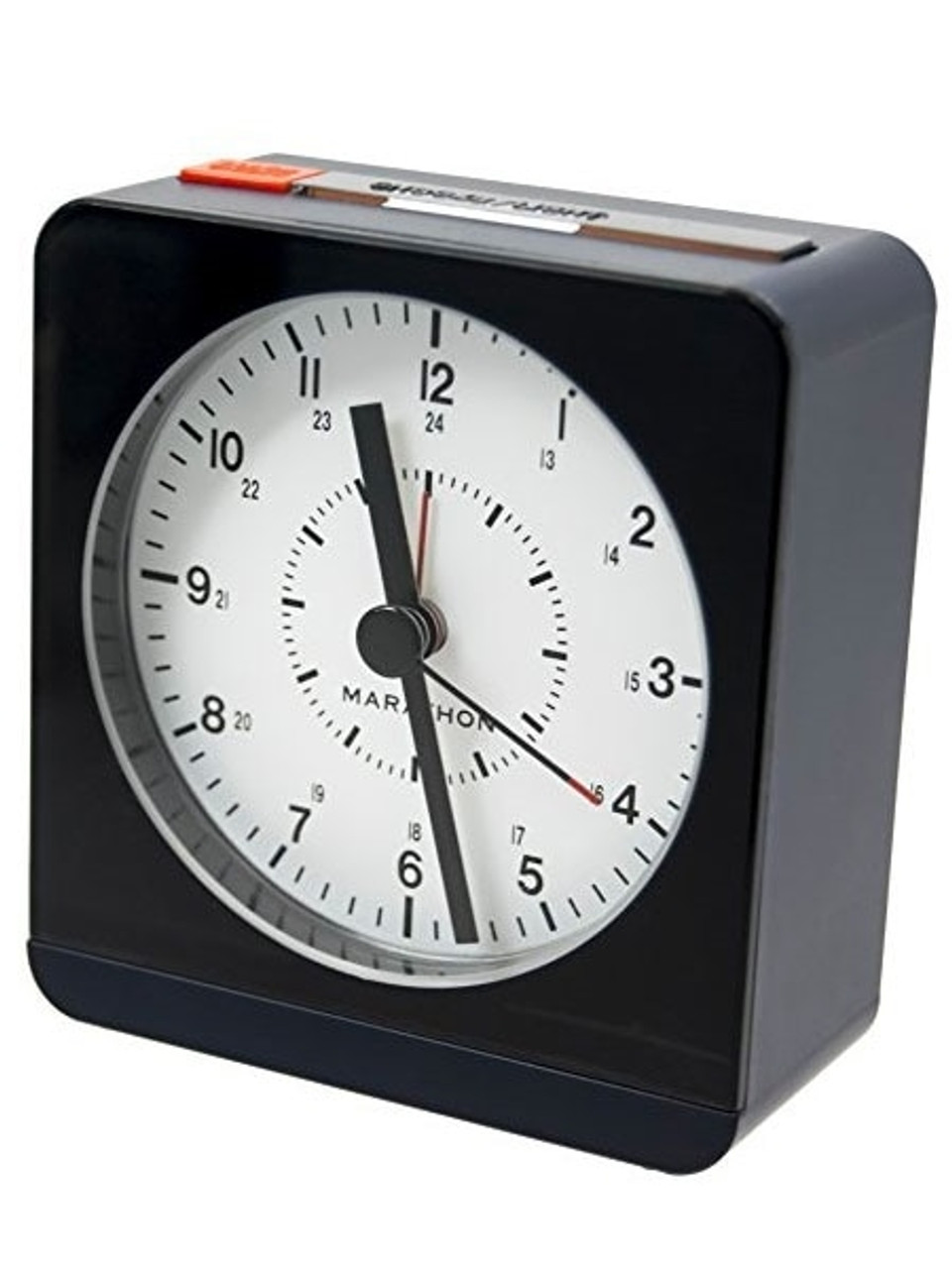 Marathon Alarm Clock with White Dial, Silent Movement, and Auto-Sensing Night Light #CL030053BL Questions & Answers