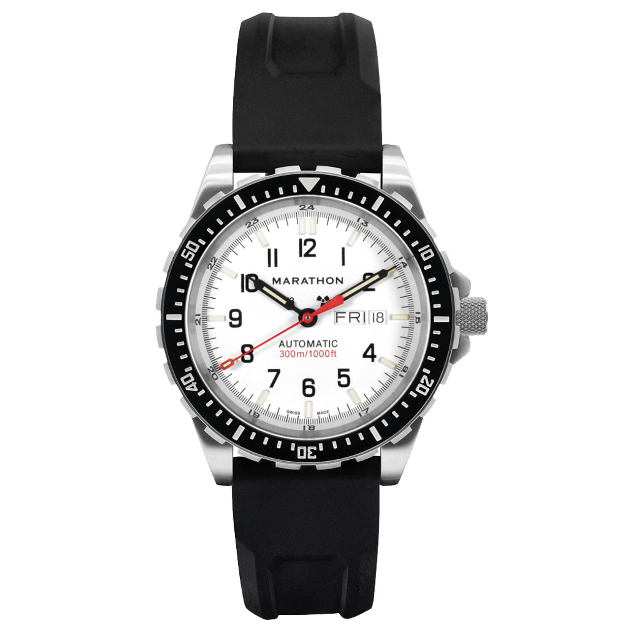 Marathon Jumbo Day-Date SAR Automatic Dive Watch with White Dial #WW194021SS-0530 Questions & Answers