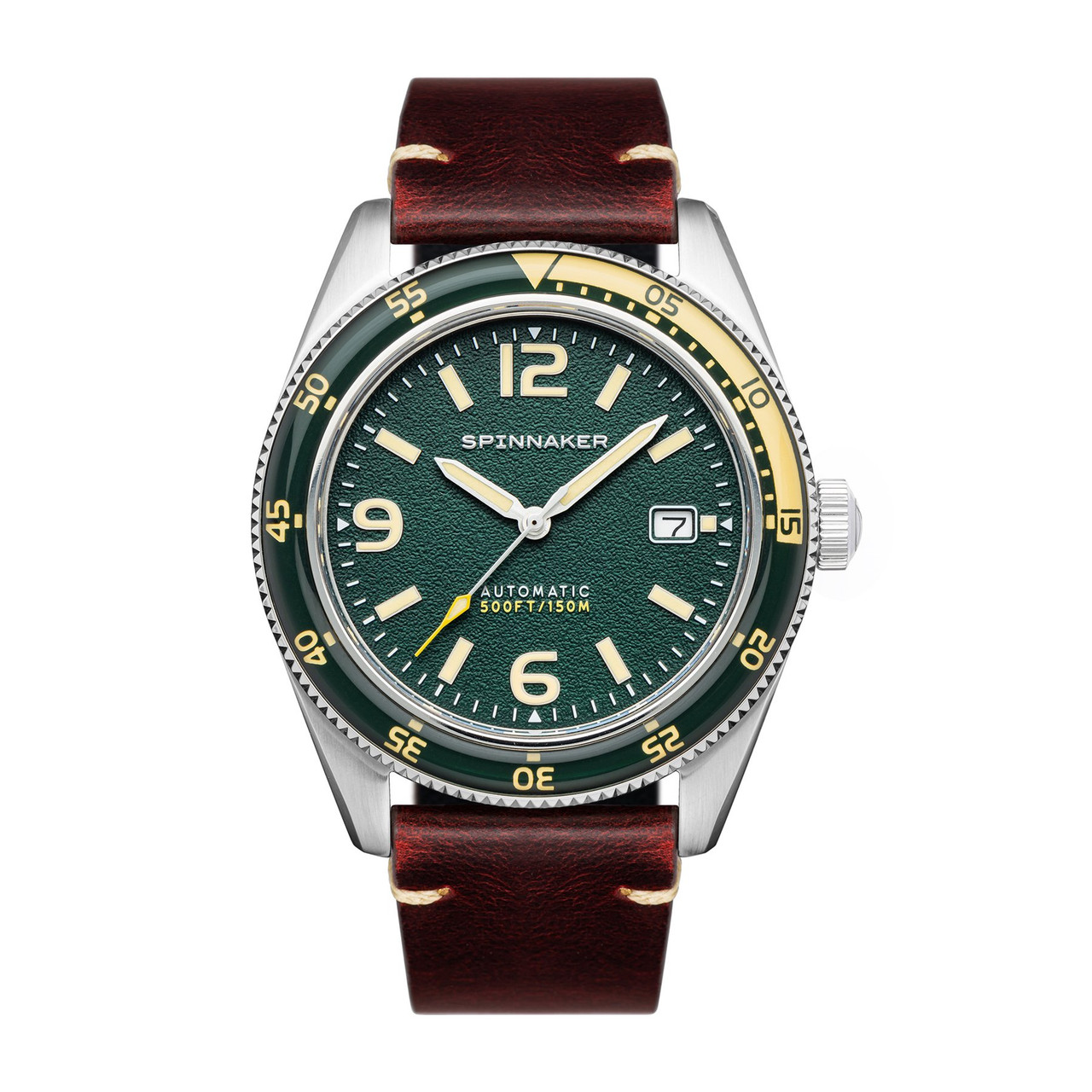 Spinnaker Fleuss Lagoon Green Automatic Vintage Style Sports Watch - 43mm Case #SP-5055-0C Questions & Answers