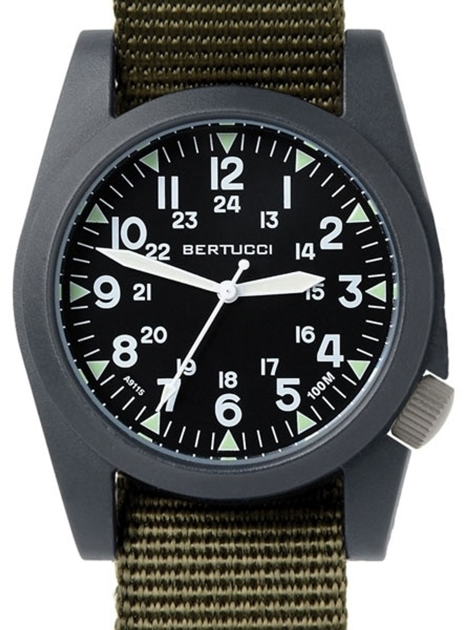 Bertucci A-3P Sportsman Vintage Field Watch with a 42mm Black Poly-Carbonate Case - 13351 Questions & Answers