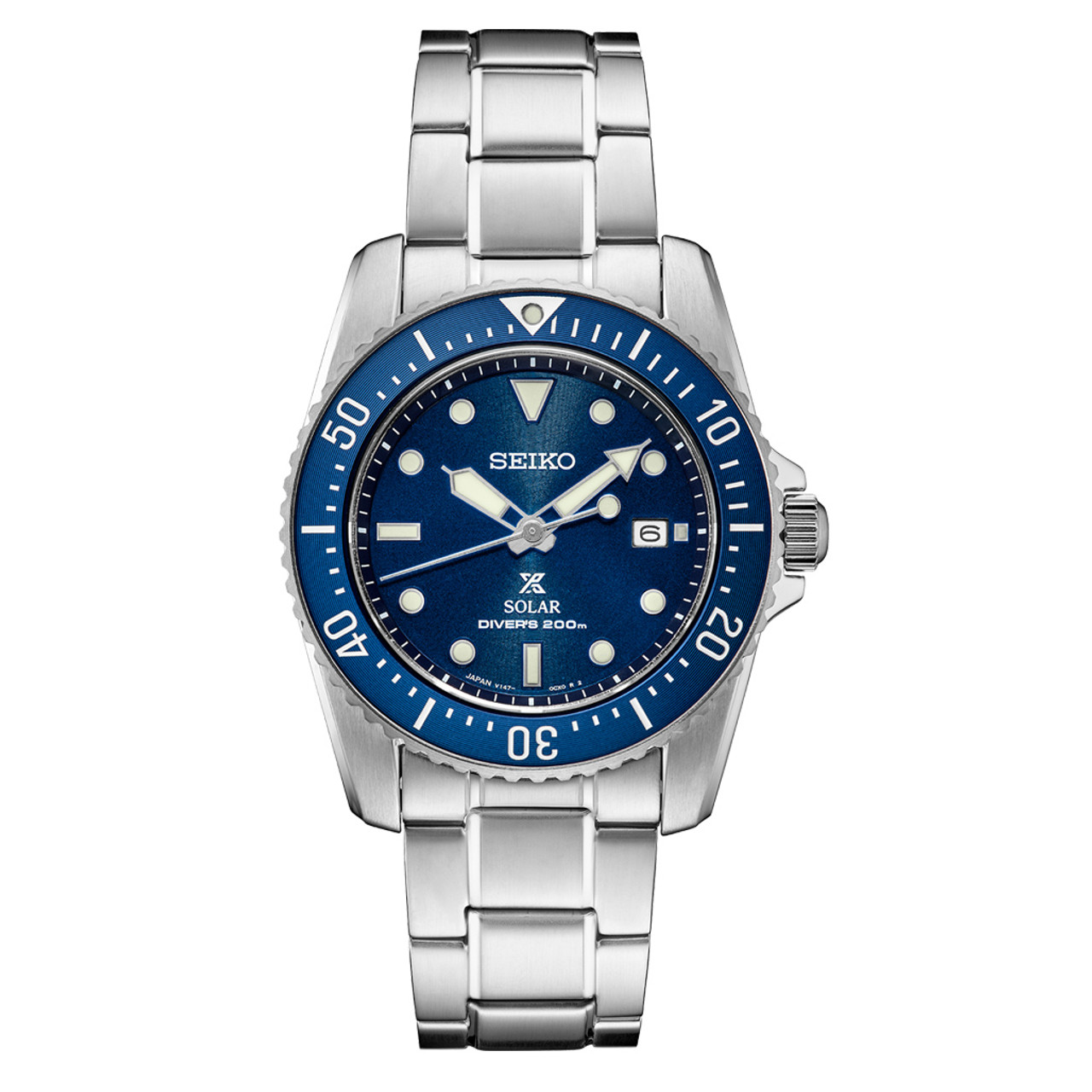 Seiko 38mm Prospex Blue Dial Solar Dive Watch #SNE585 Questions & Answers