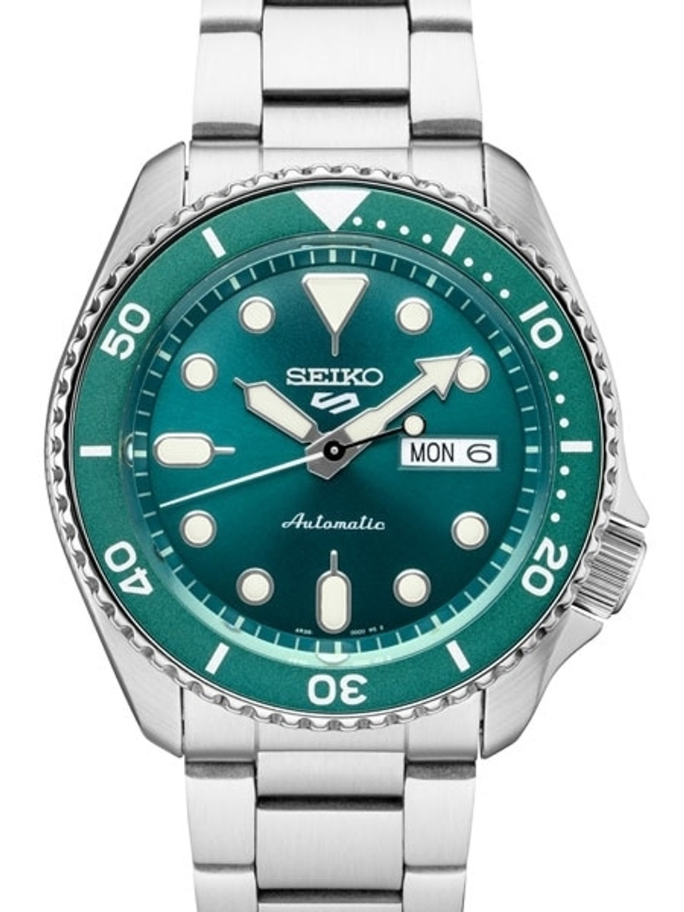Seiko 5 Sports 24-Jewel Automatic Watch with Green Dial and SS Bracelet #SRPD61 Questions & Answers