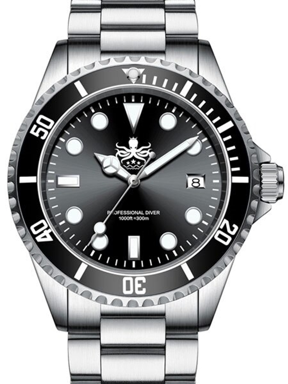 PHOIBOS 300-Meter Swiss Quartz Dive Watch with Sapphire Crystal #PX002C Questions & Answers