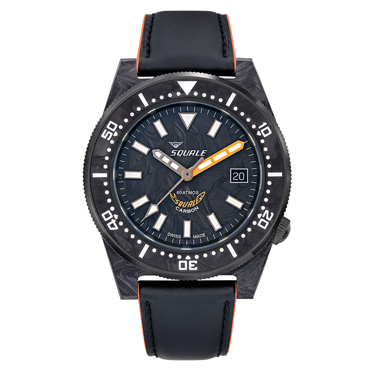 Squale T183 Forged Carbon Dive Watch with Orange Accents #T183AFCOR.RLOR Questions & Answers