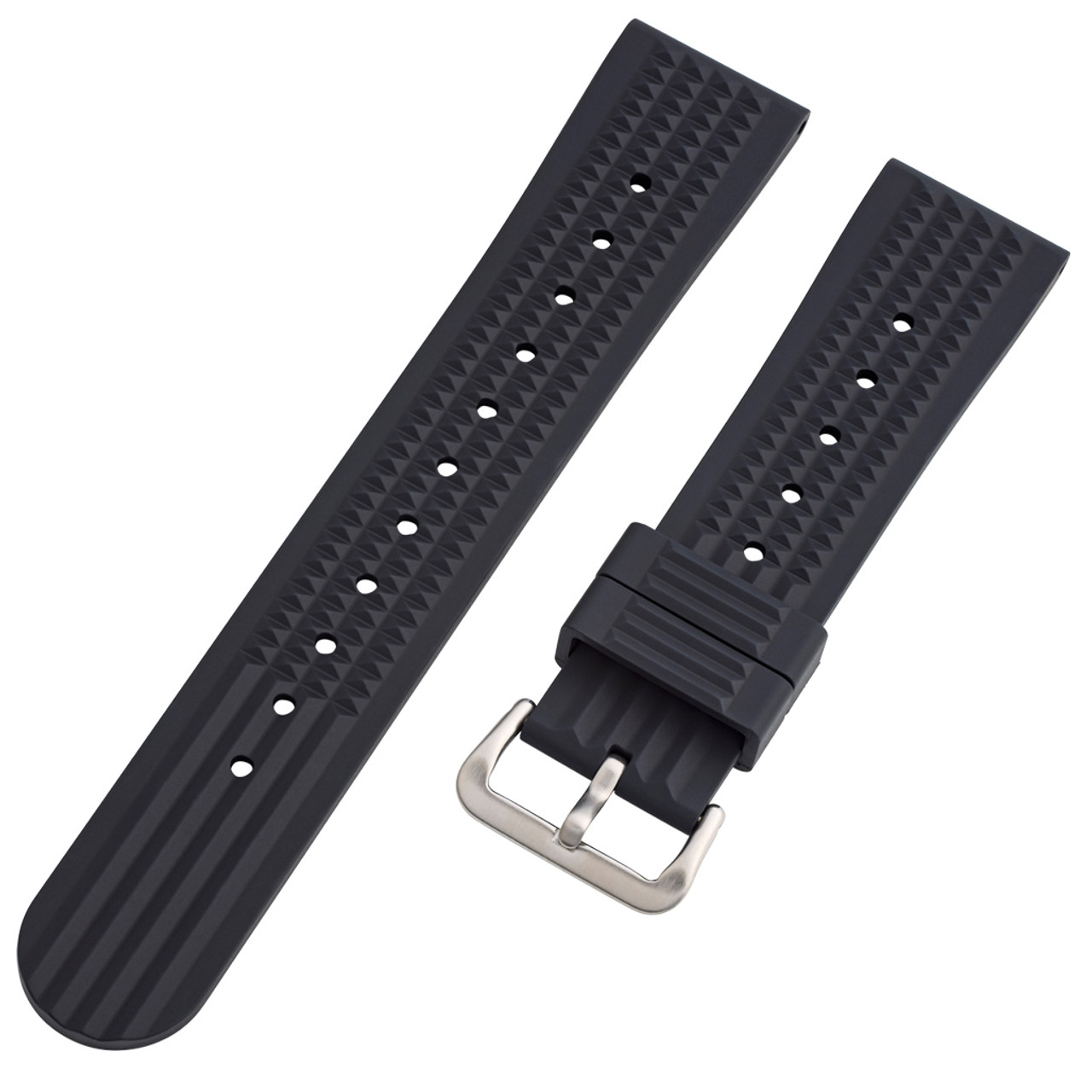 Islander 20mm Black Waffle FKM Rubber Strap with Straight Ends #BRAC-58 Questions & Answers