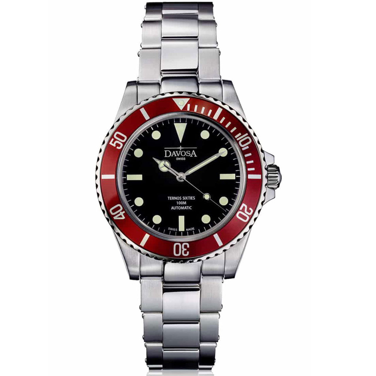 Davosa Ternos Sixties-Style Swiss Automatic Dive Watch with Black Dial #16152560 Questions & Answers