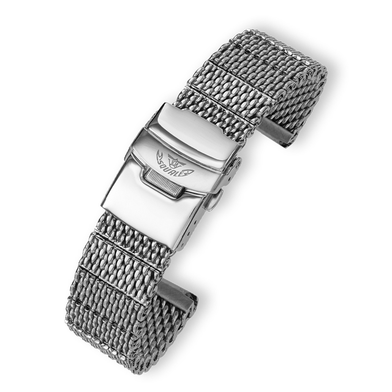 Which mesh bracelet finish best suits the brushed LE case best? Is the mesh matte or polished or just the clasp?