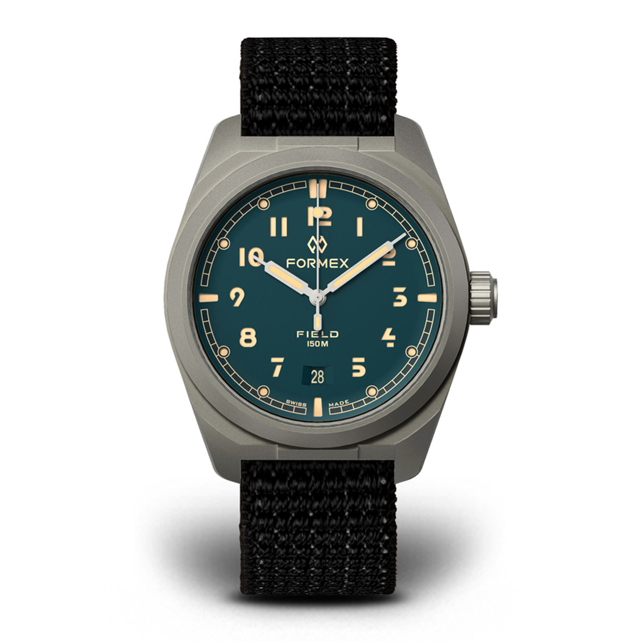 Formex Swiss Automatic Field Watch with Petrol Blue Dial and Velcro Strap #0660.1.6533.121 Questions & Answers