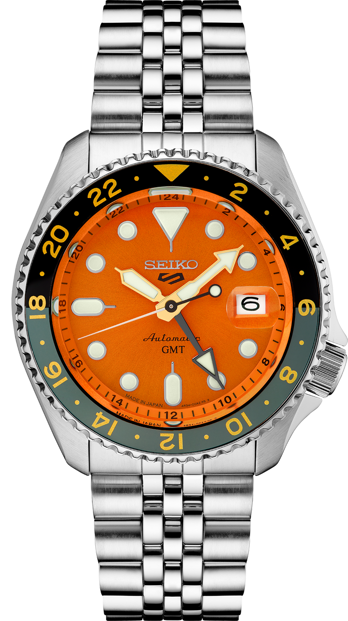 Seiko 5 Sports Automatic GMT Watch with Orange Dial #SSK005 Questions & Answers