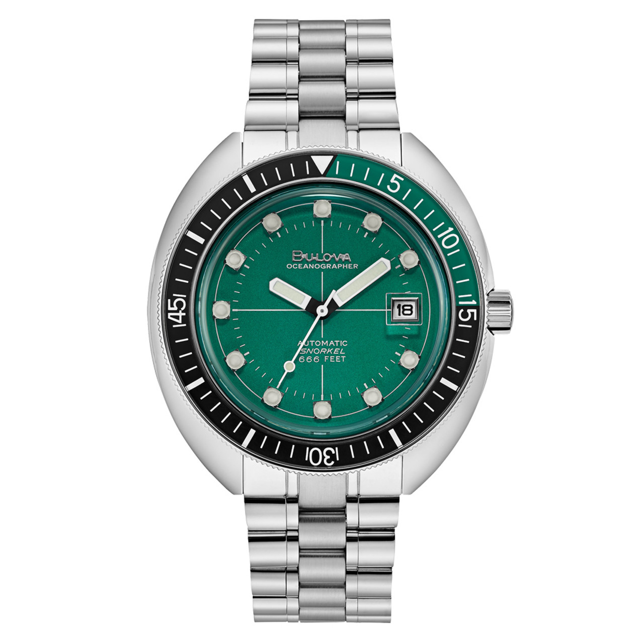 Bulova Oceanographer Snorkel Automatic Dive Watch with Green Dial #96B322 Questions & Answers