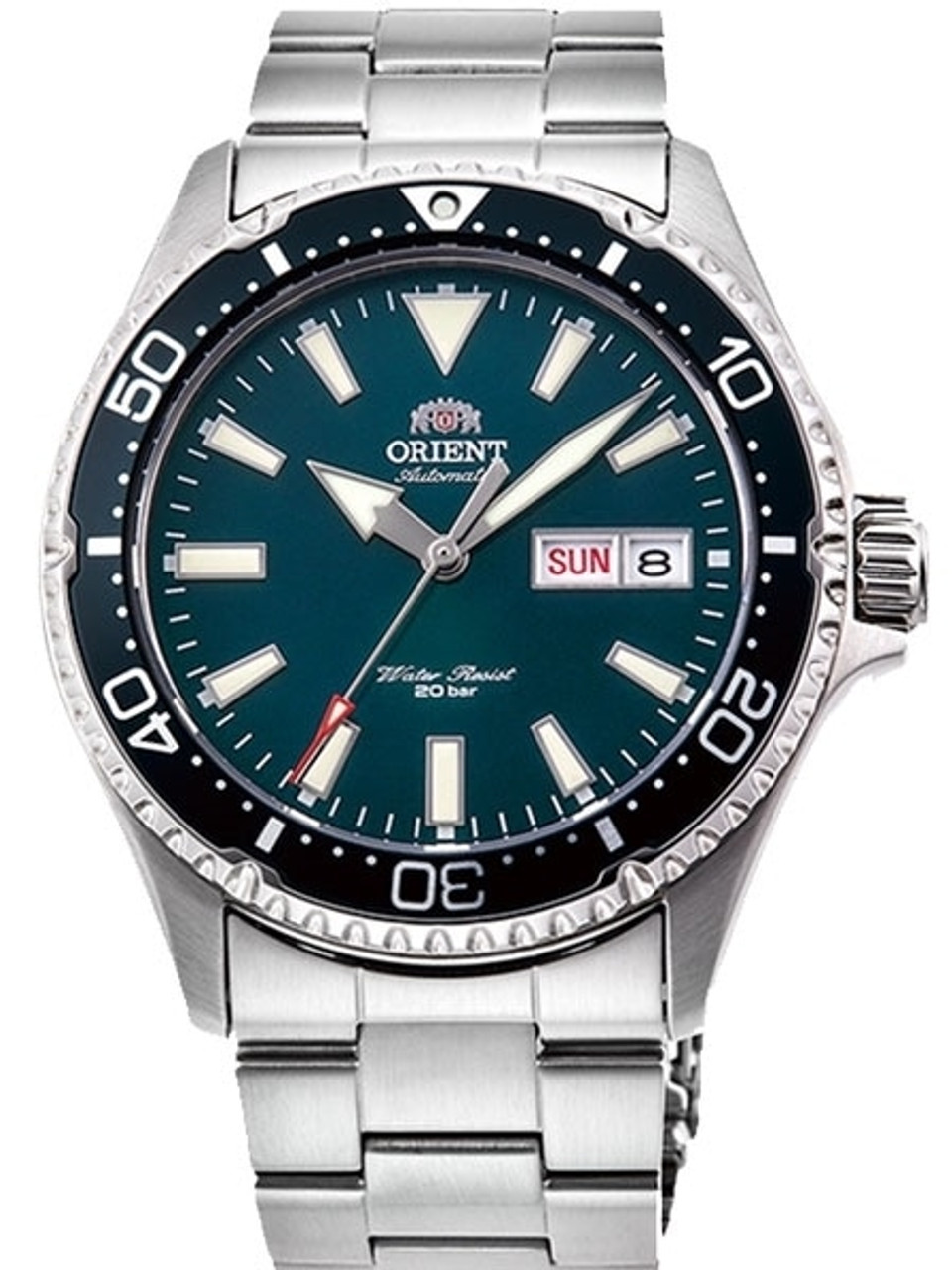 Orient Kamasu Green Dial Automatic Dive Watch with Sapphire Crystal #RA-AA0004E19A Questions & Answers