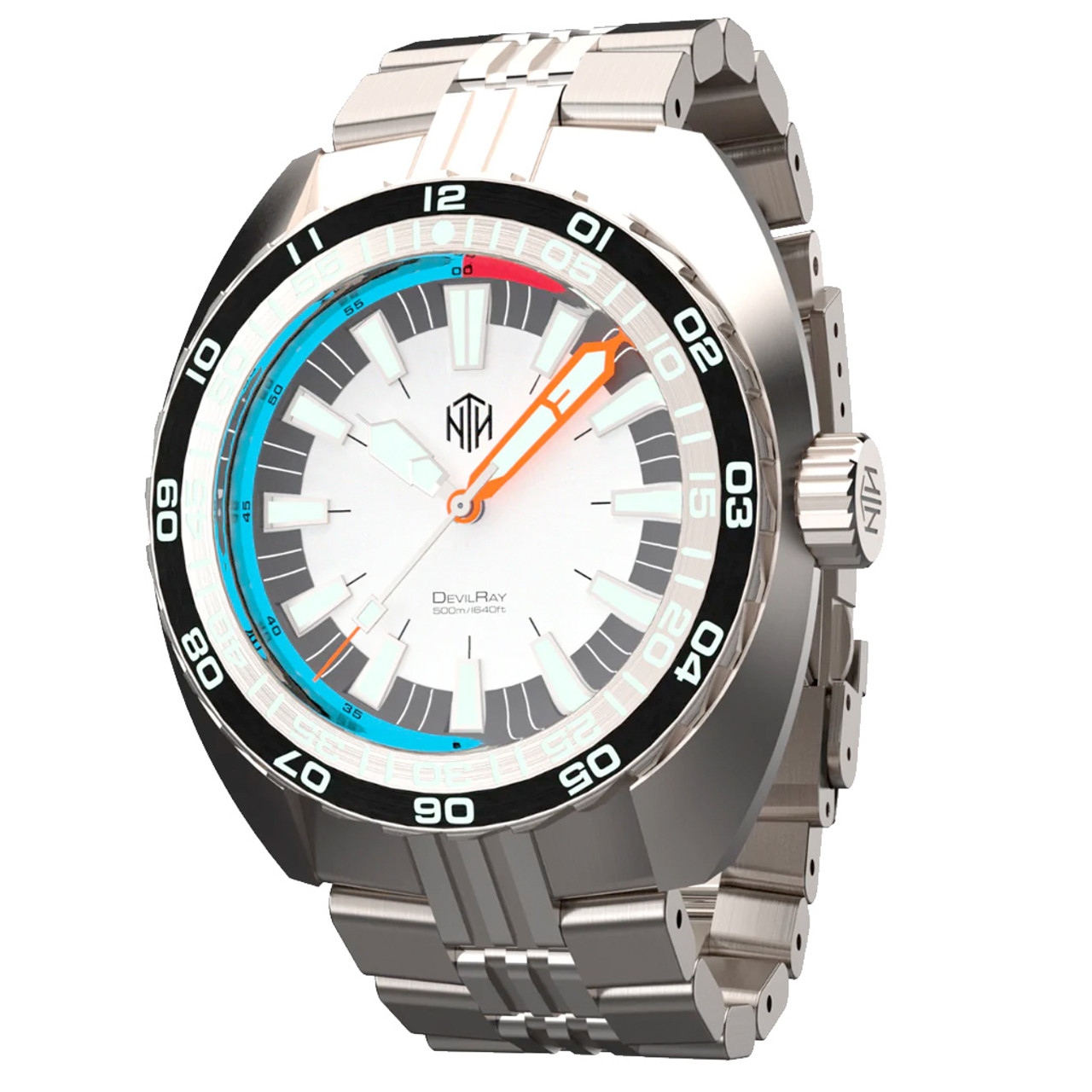 NTH DevilRay 500-Meter Automatic Dive Watch with Silver Dial #WW-NTH-DRWN Questions & Answers