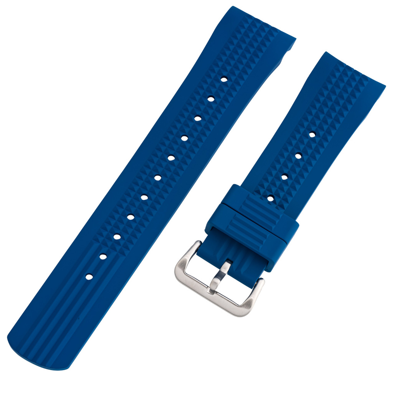 Islander 22mm Navy Blue Waffle FKM Rubber Strap with Curved Ends for SKX007 Cases #BRAC-65 Questions & Answers