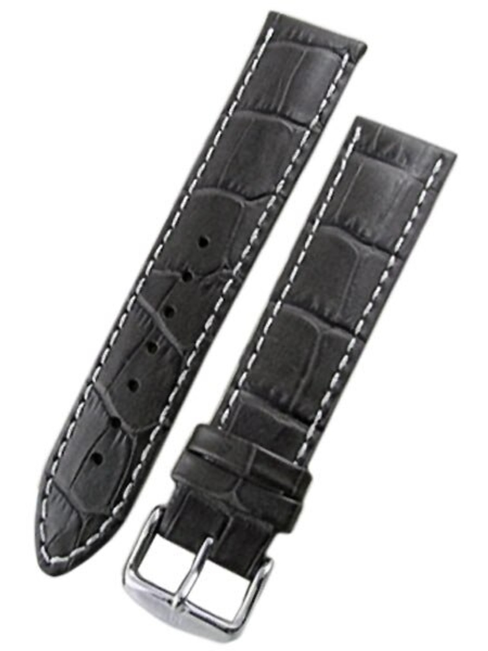 Hirsch Modena Black Alligator Embossed Leather Watch Strap #103028-50 Questions & Answers