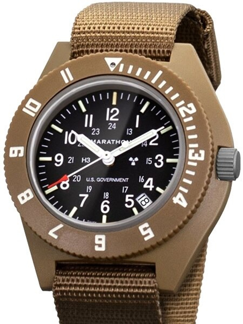 Marathon Swiss Made Quartz Military Navigator Watch with Tritium Illumination #WW194013DT Questions & Answers