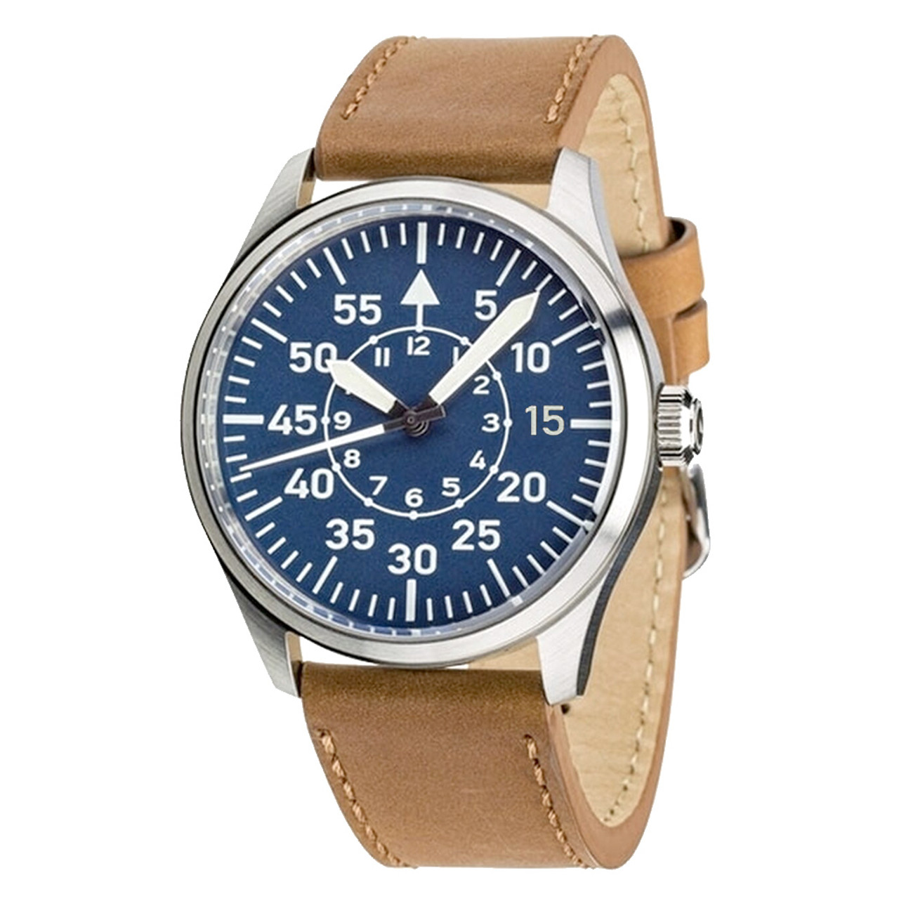 Islander Aviator Automatic Watch with Leather Strap and an Anti-Reflective Sapphire Crystal #ISL-17 Questions & Answers